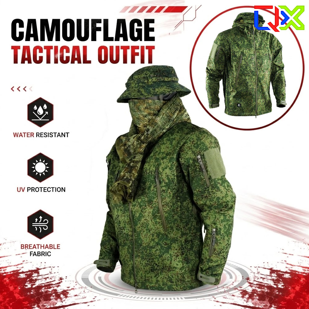 Hunting Outdoor Jacket - QX EMR Digital Flora Camo Tactical