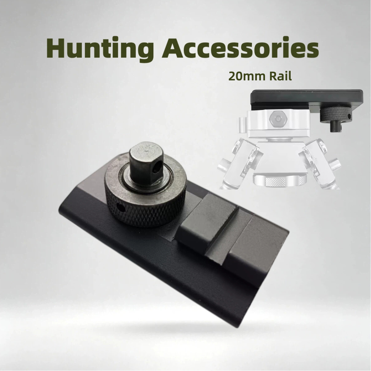 Bipod Rifle Mount - 20mm Picatinny Rail Bipod Mount Adapter,