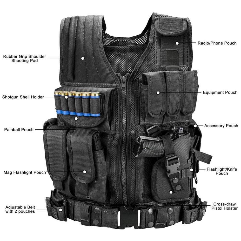 Adjustable Molle Tactical Vest - Hunting Outdoor Jacket 评论和价格