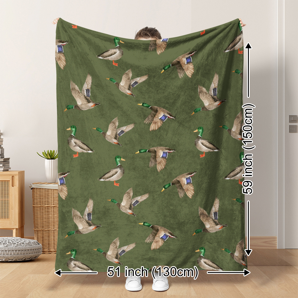 Mallard Duck Fleece Blanket Hu - Outdoor Hunting Gifts 评论和价格