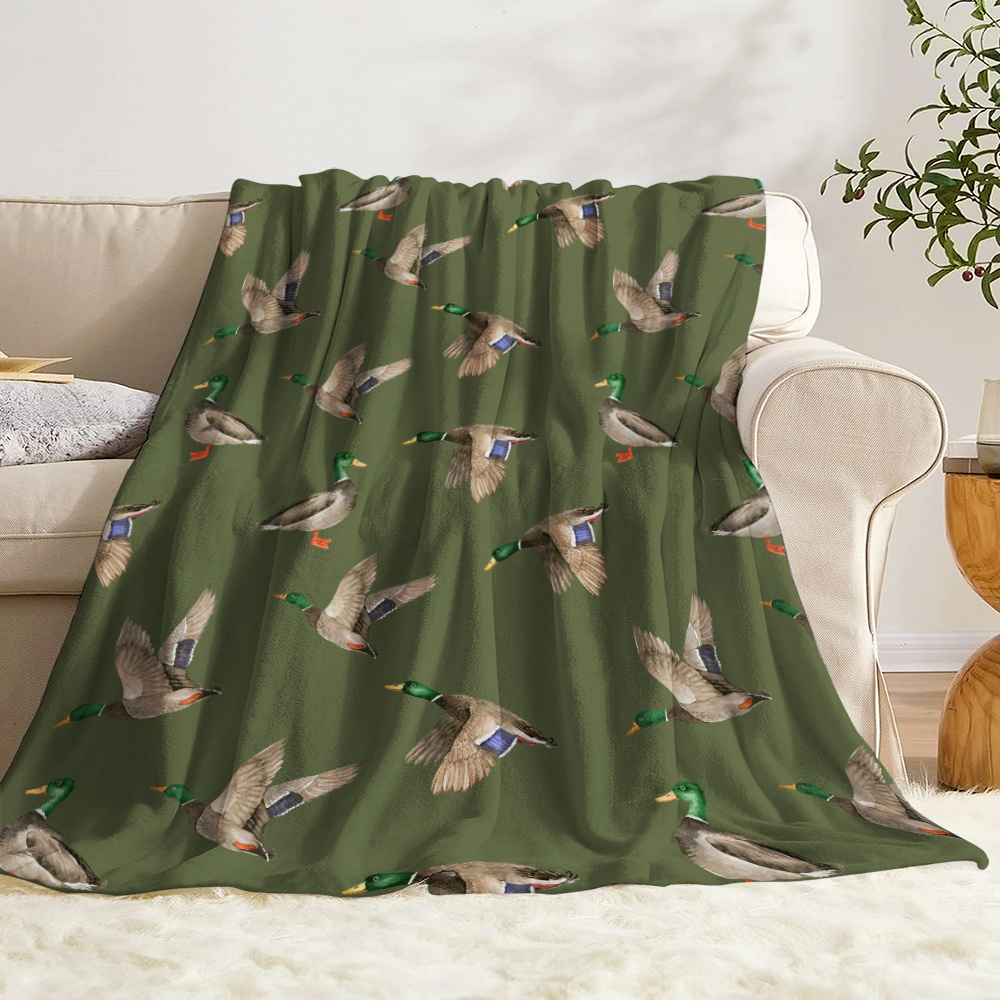 Mallard Duck Fleece Blanket Hu - Outdoor Hunting Gifts 评论和价格